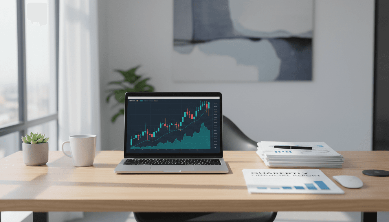 Professional accounting desk setup