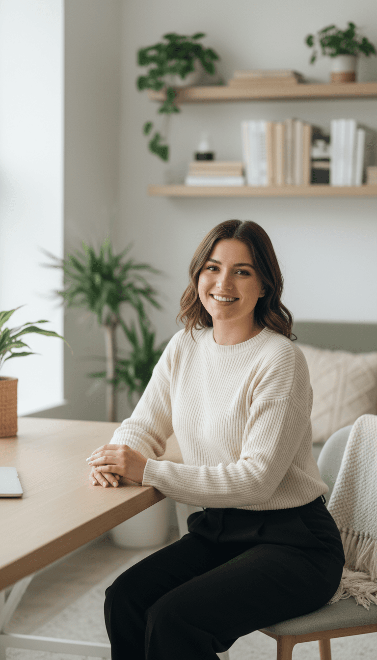 Woman business owner in home office