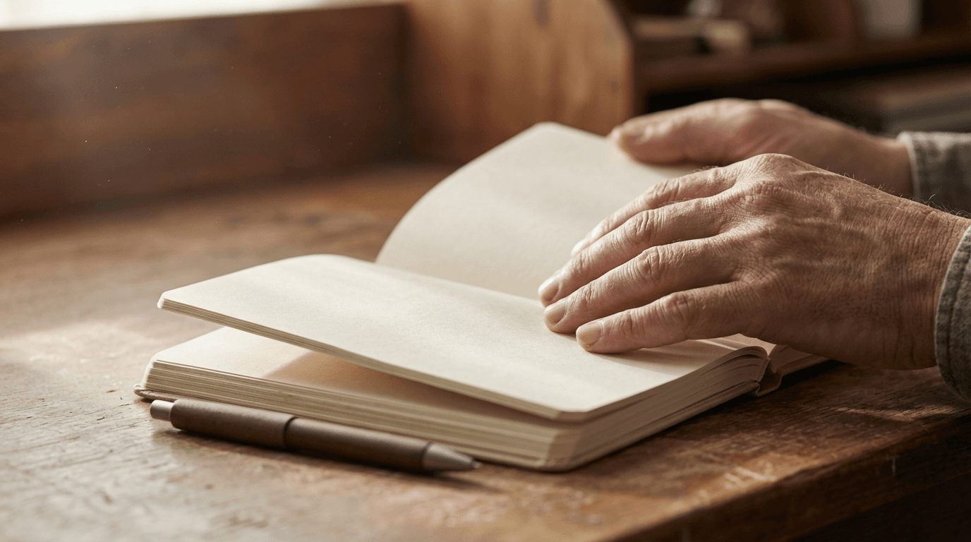 Hand writing in a ledger